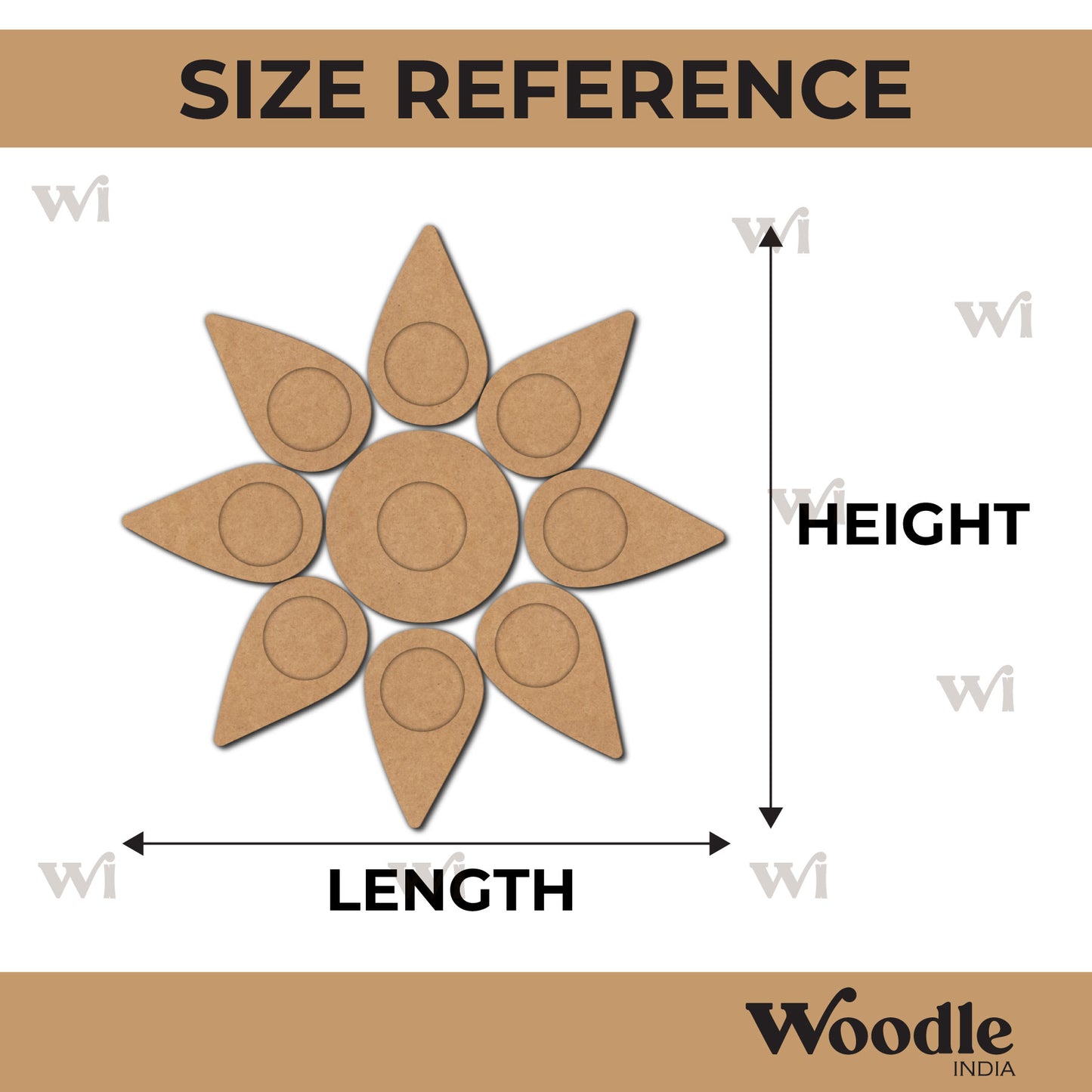 Multiple Diya Tealight Holder MDF Design 11