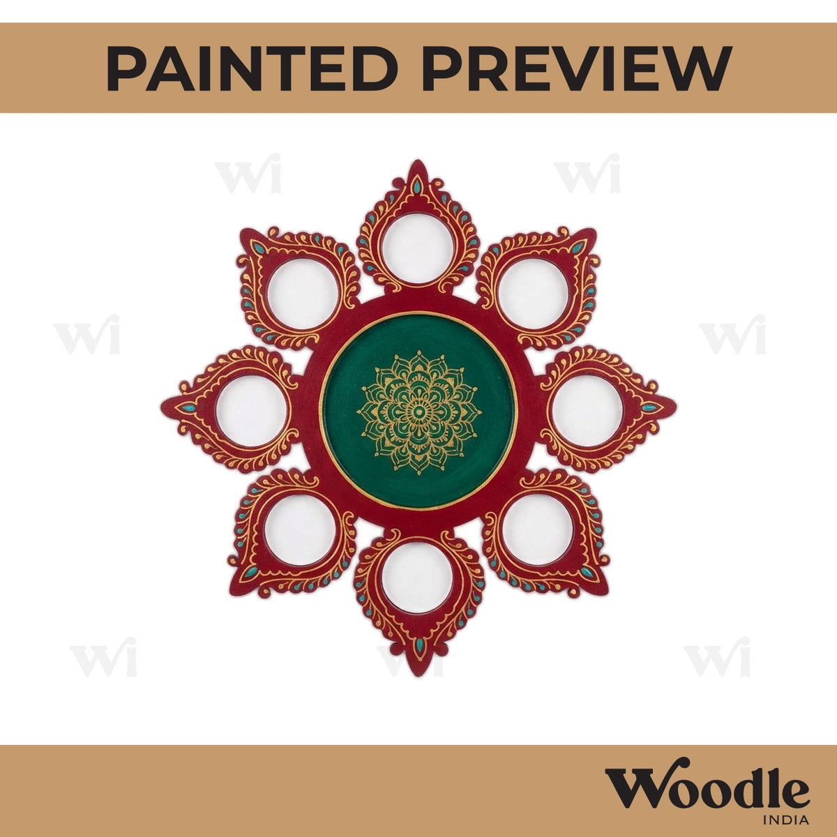 Multiple Diya Tealight Holder Pre Marked MDF Design 3