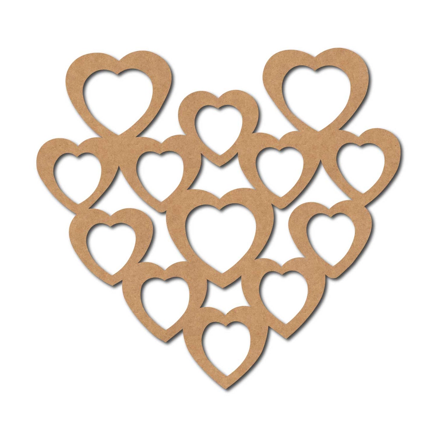 Multiple Hearts Cutout MDF Design 1