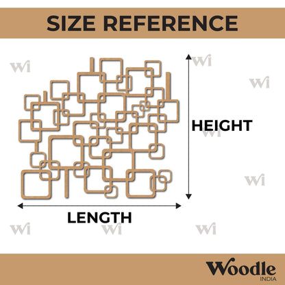 Multiple Squares Jali Cutout MDF Design 1