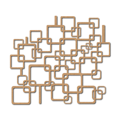Multiple Squares Jali Cutout MDF Design 1