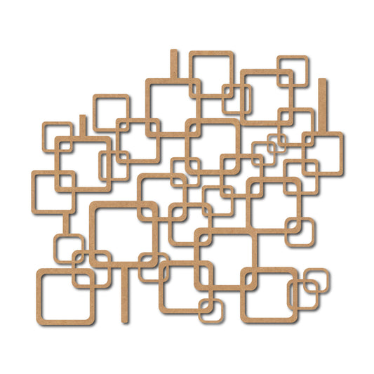 Multiple Squares Jali Cutout MDF Design 1