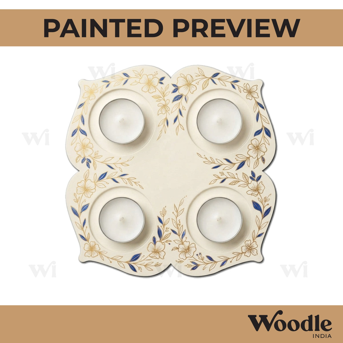 Multiple Diya Tealight Holder MDF Design 4