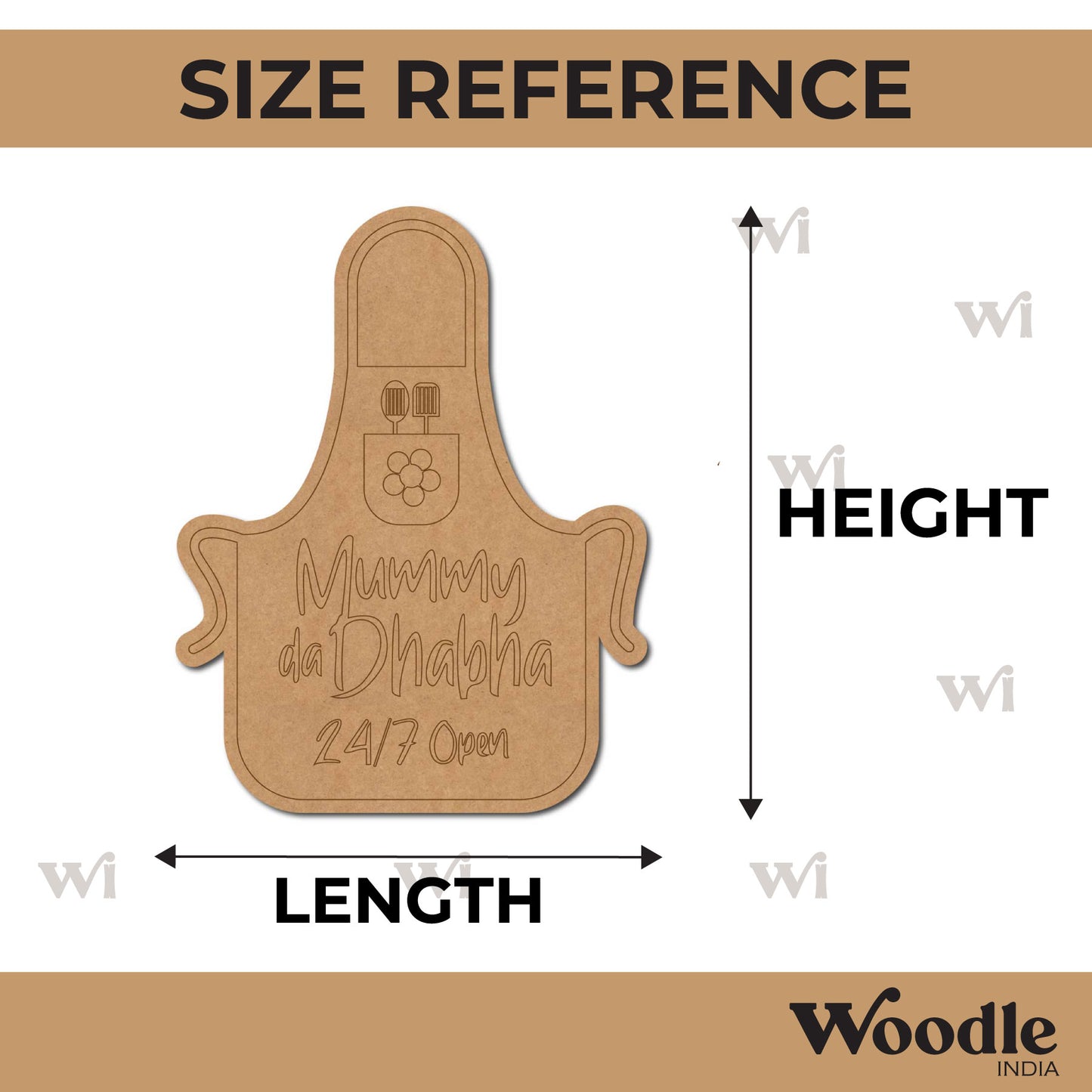 Mummy Da Dhaba Apron Pre Marked MDF Design 1