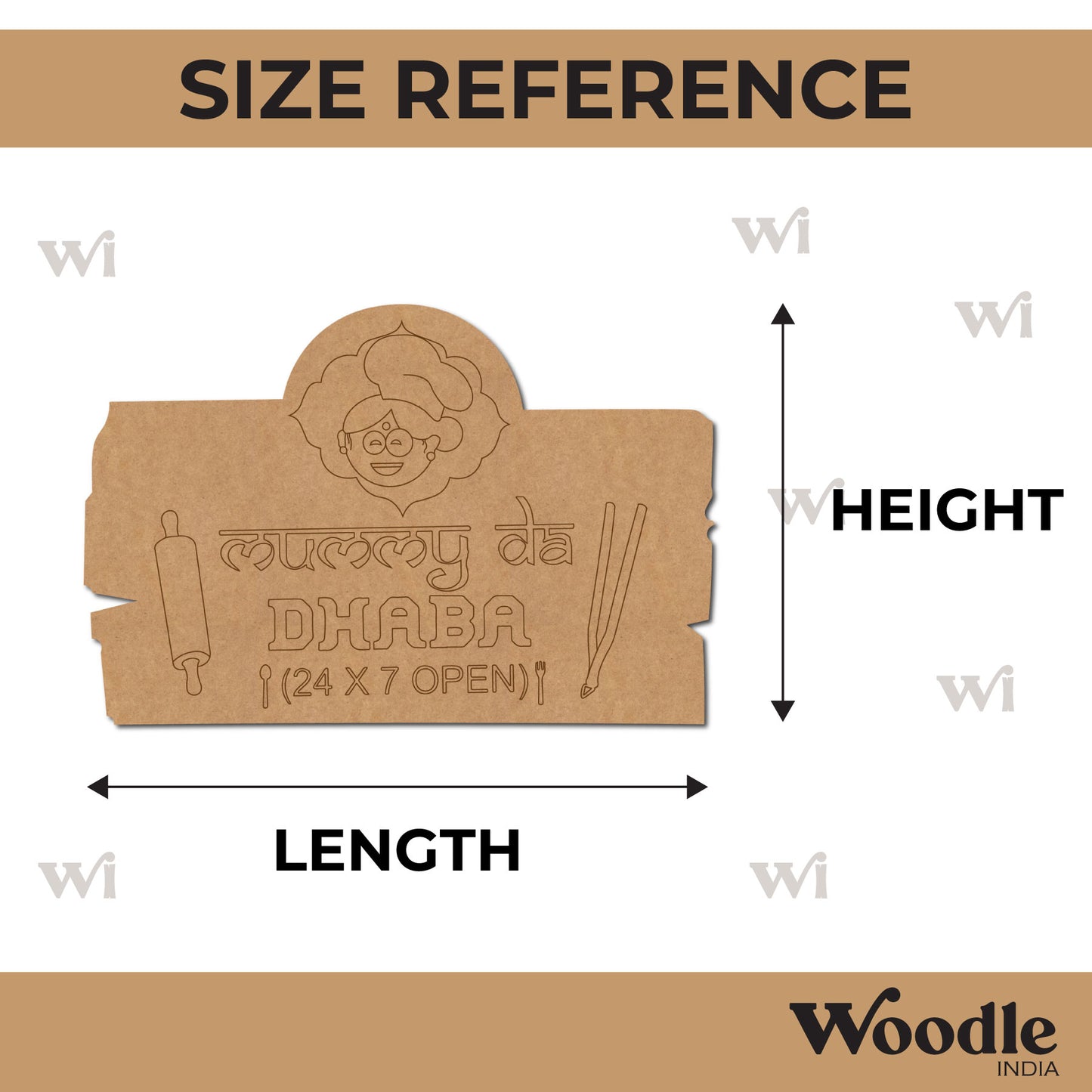 Mummy Da Dhaba Pre Marked Base MDF Design 1