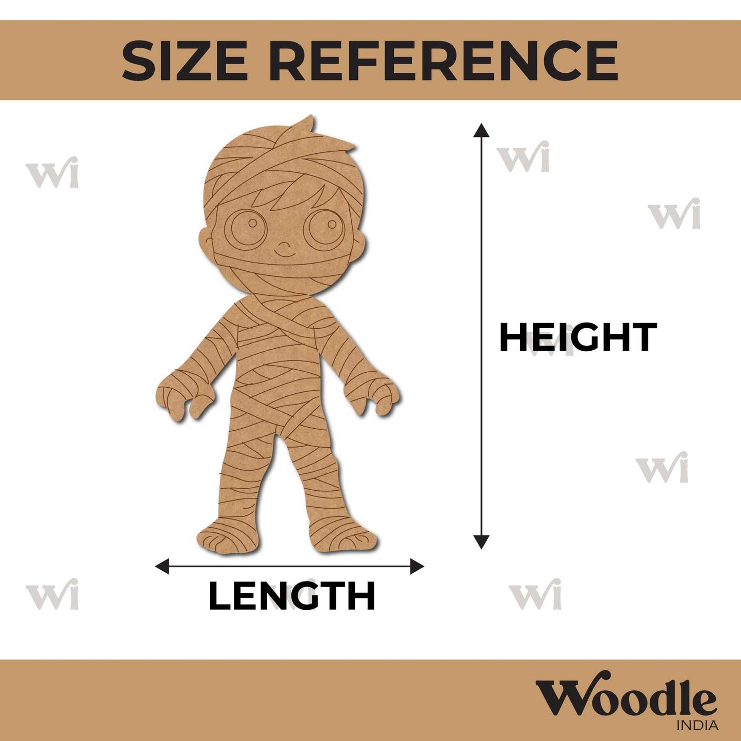 Mummy Halloween Cartoon Pre Marked MDF Design 1