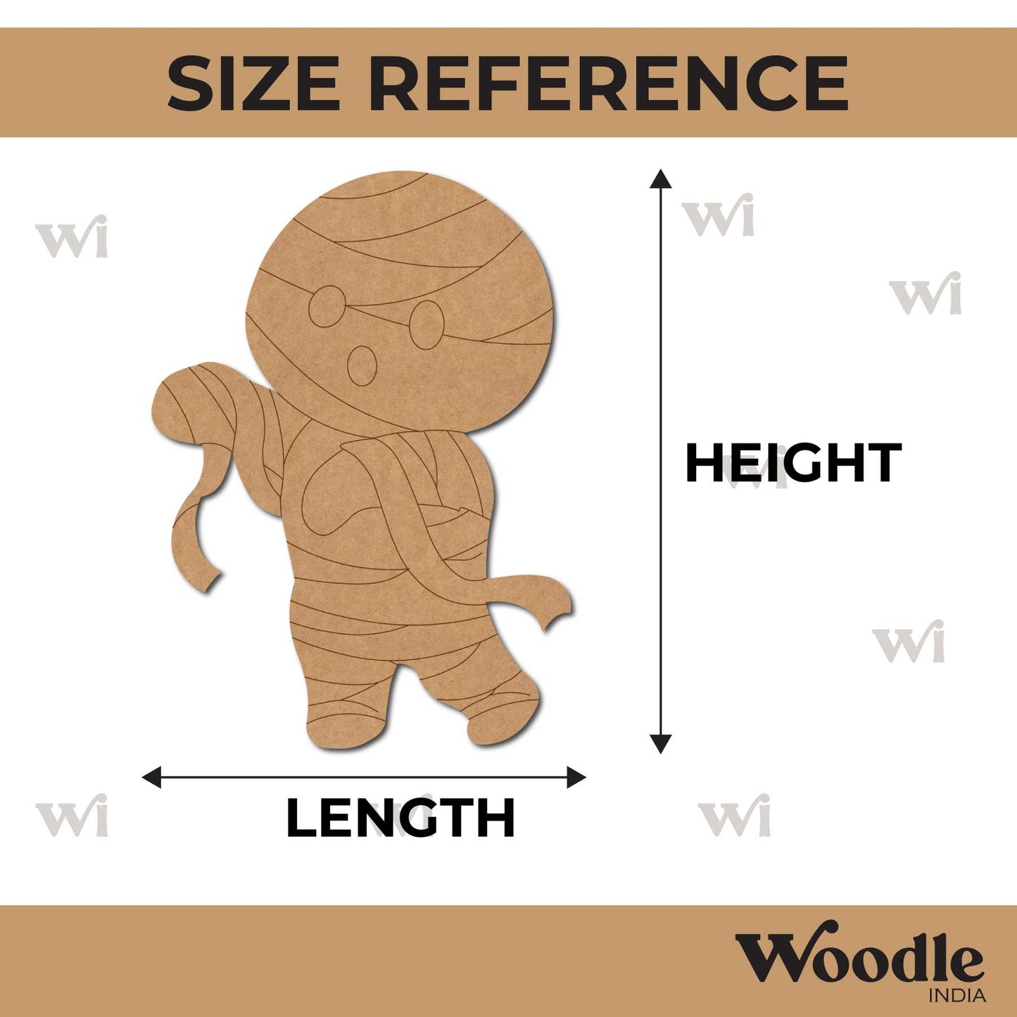 Mummy Halloween Cartoon Pre Marked MDF Design 2
