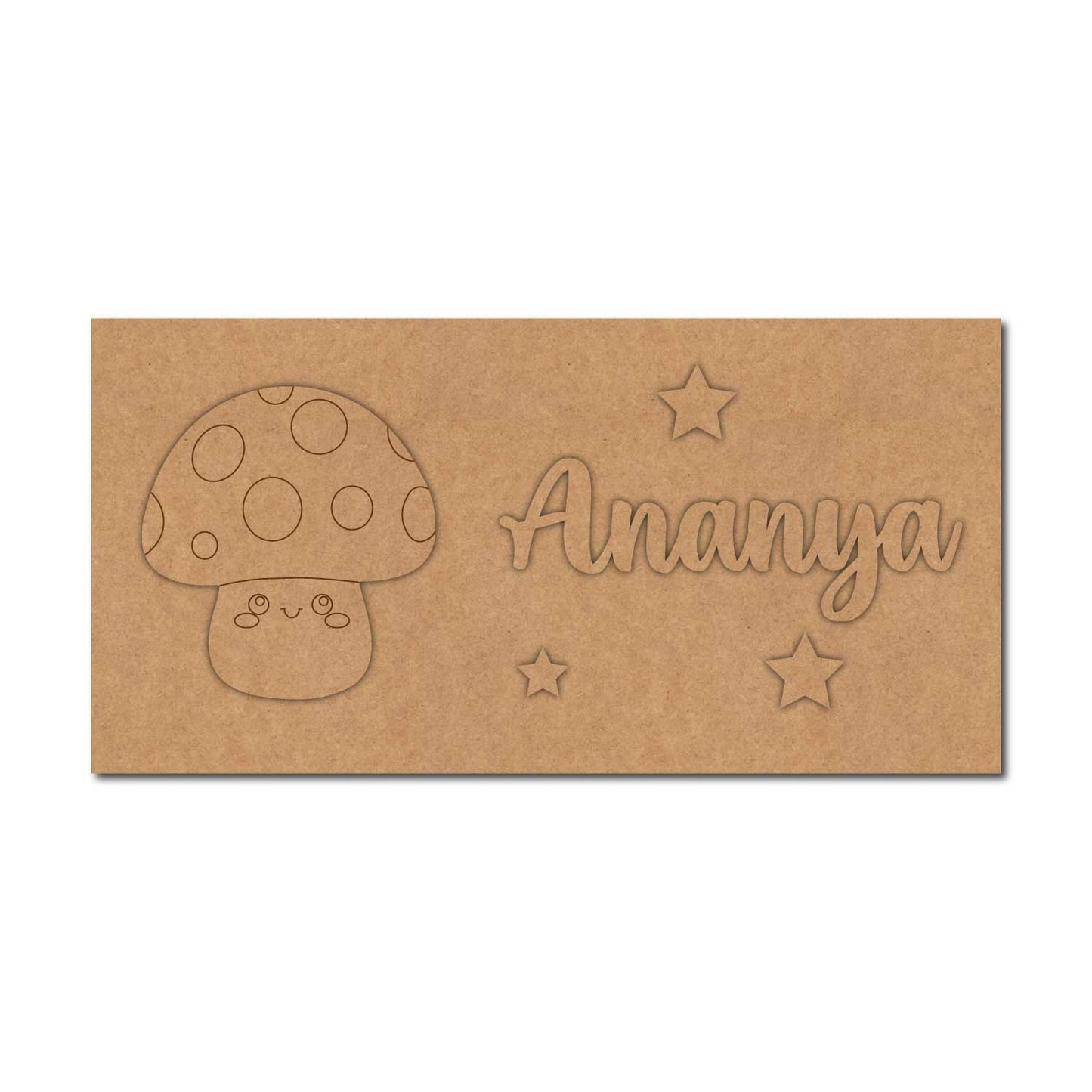 Mushroom Kids Nameplate MDF Design 1