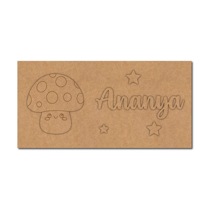 Mushroom Kids Nameplate MDF Design 1