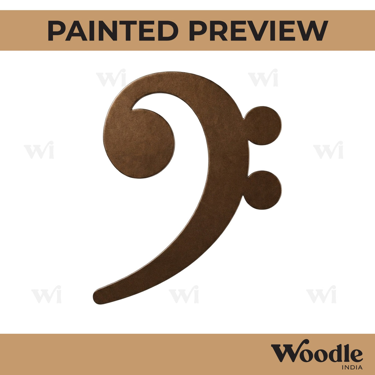 Music Bass Clef Cutout MDF Design 1