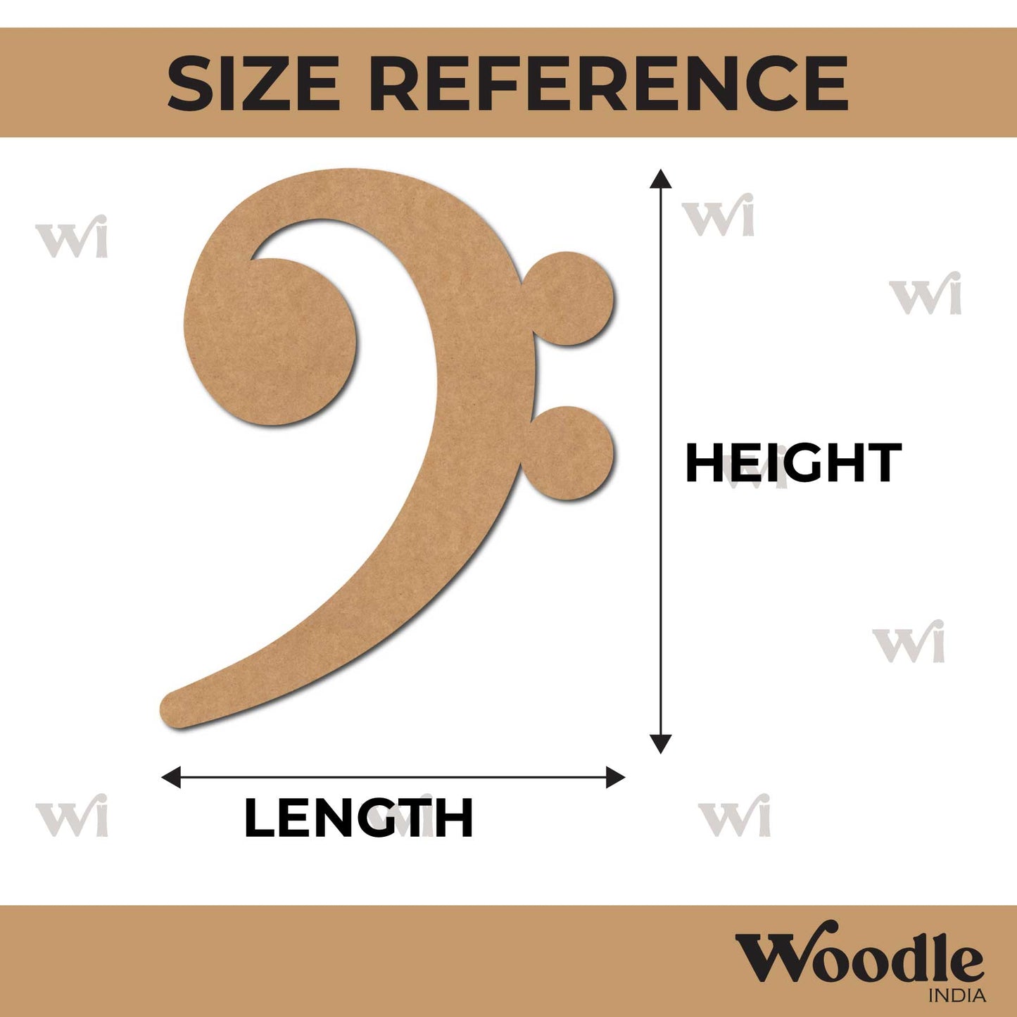 Music Bass Clef Cutout MDF Design 1