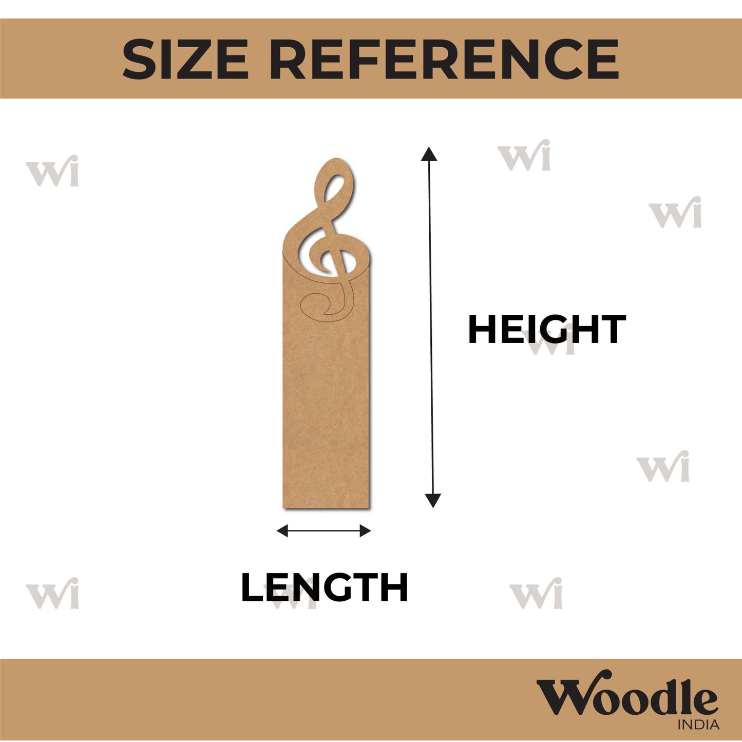 Musical Tone Bookmark Pre Marked MDF Design 1