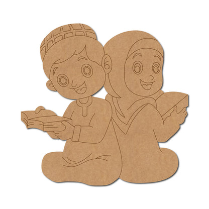 Muslim Boy And Girl Pre Marked MDF Design 1