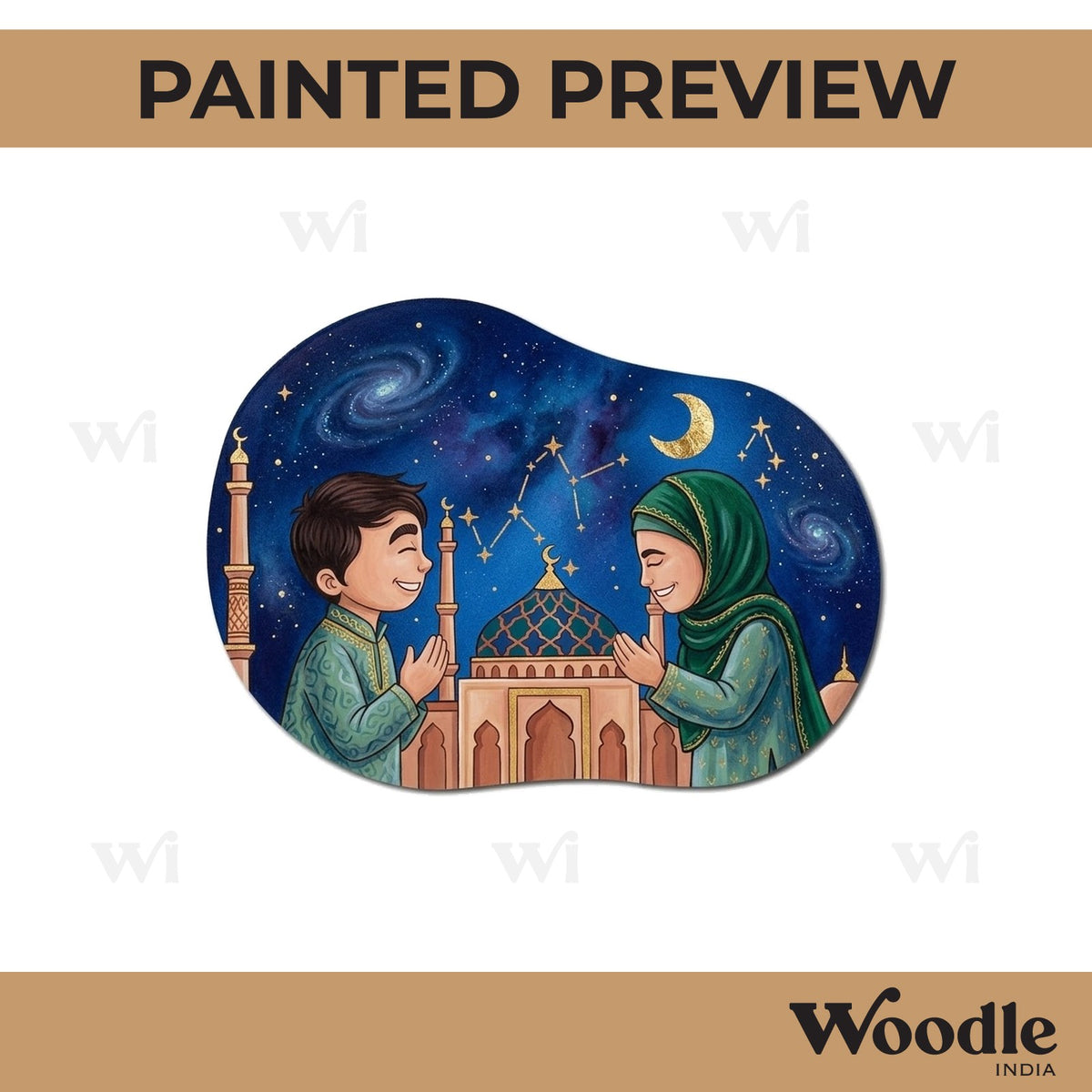 Muslim Couple Base Pre Marked MDF Design 1