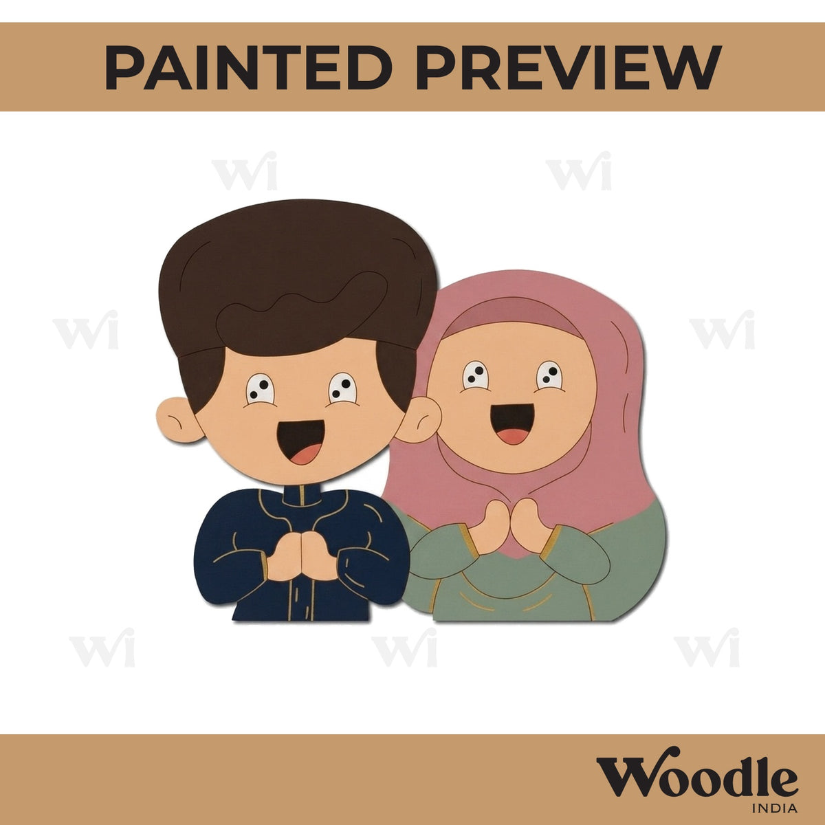 Muslim Couple Pre Marked MDF Design 1