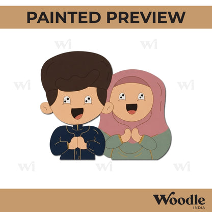 Muslim Couple Pre Marked MDF Design 1