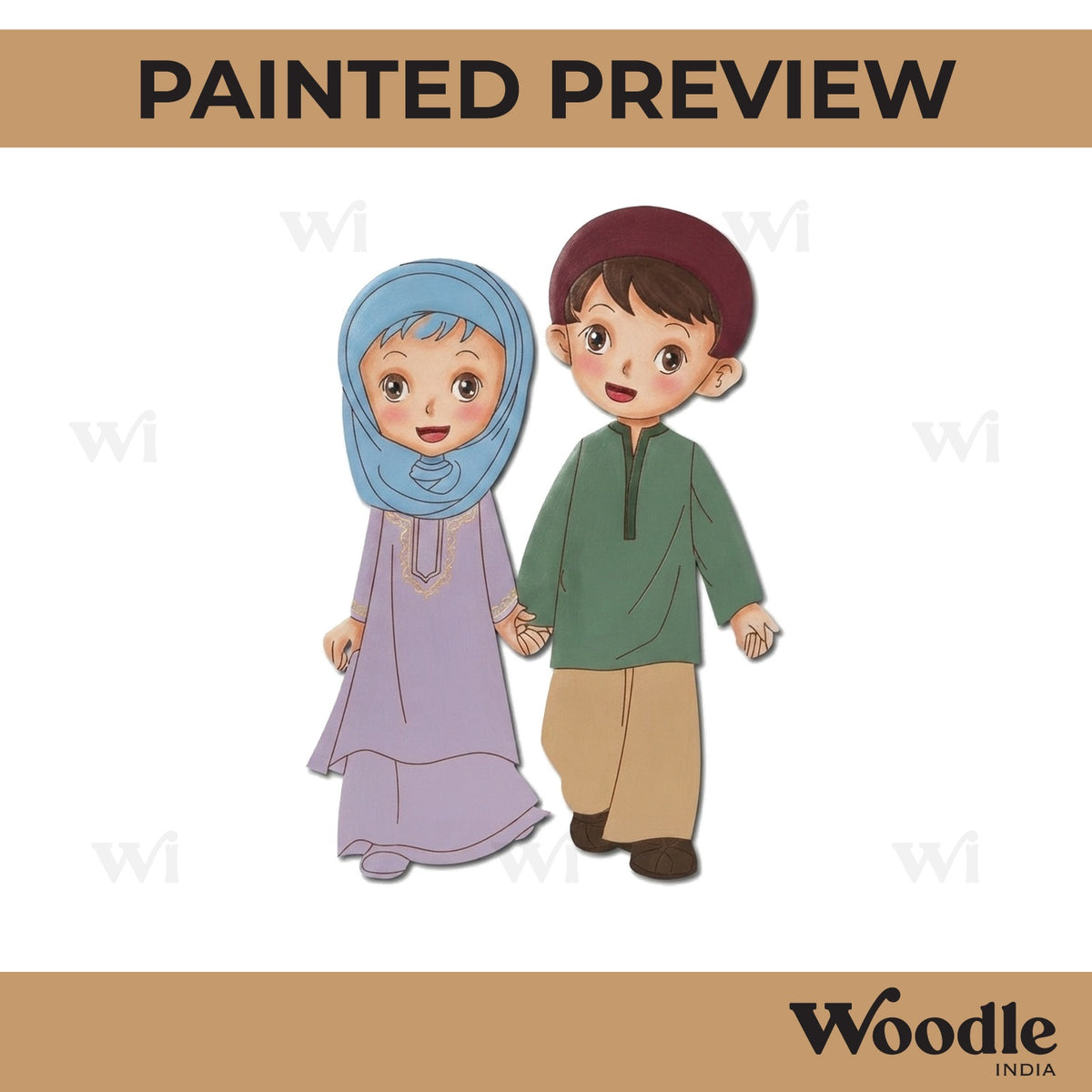 Muslim Couple Pre Marked MDF Design 3