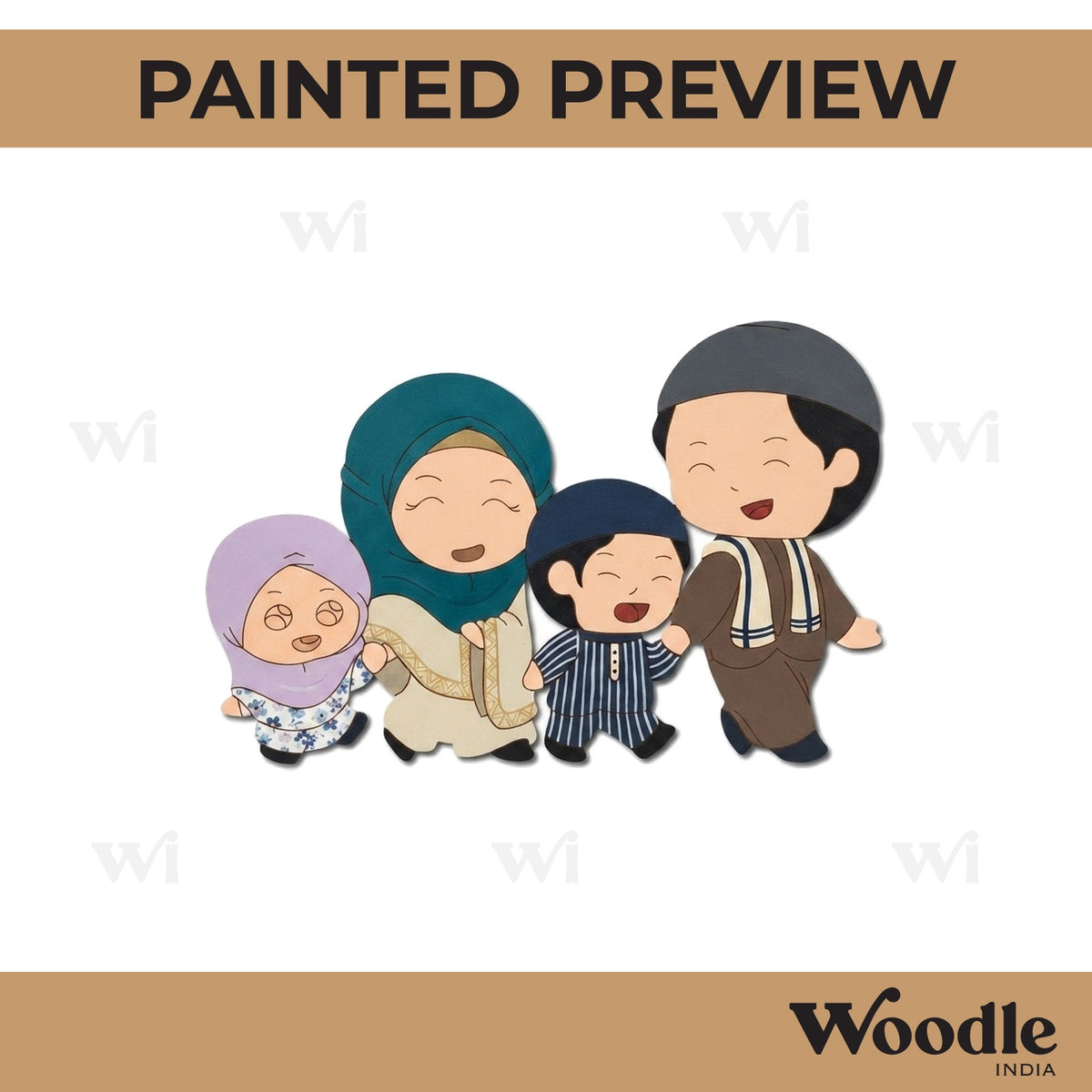 Muslim Family Pre Marked MDF Design 1