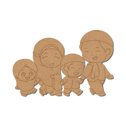 Muslim Family Pre Marked MDF Design 1