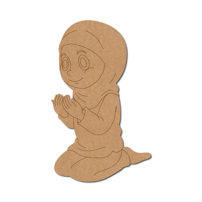 Muslim Girl Praying Pre Marked MDF Design 1