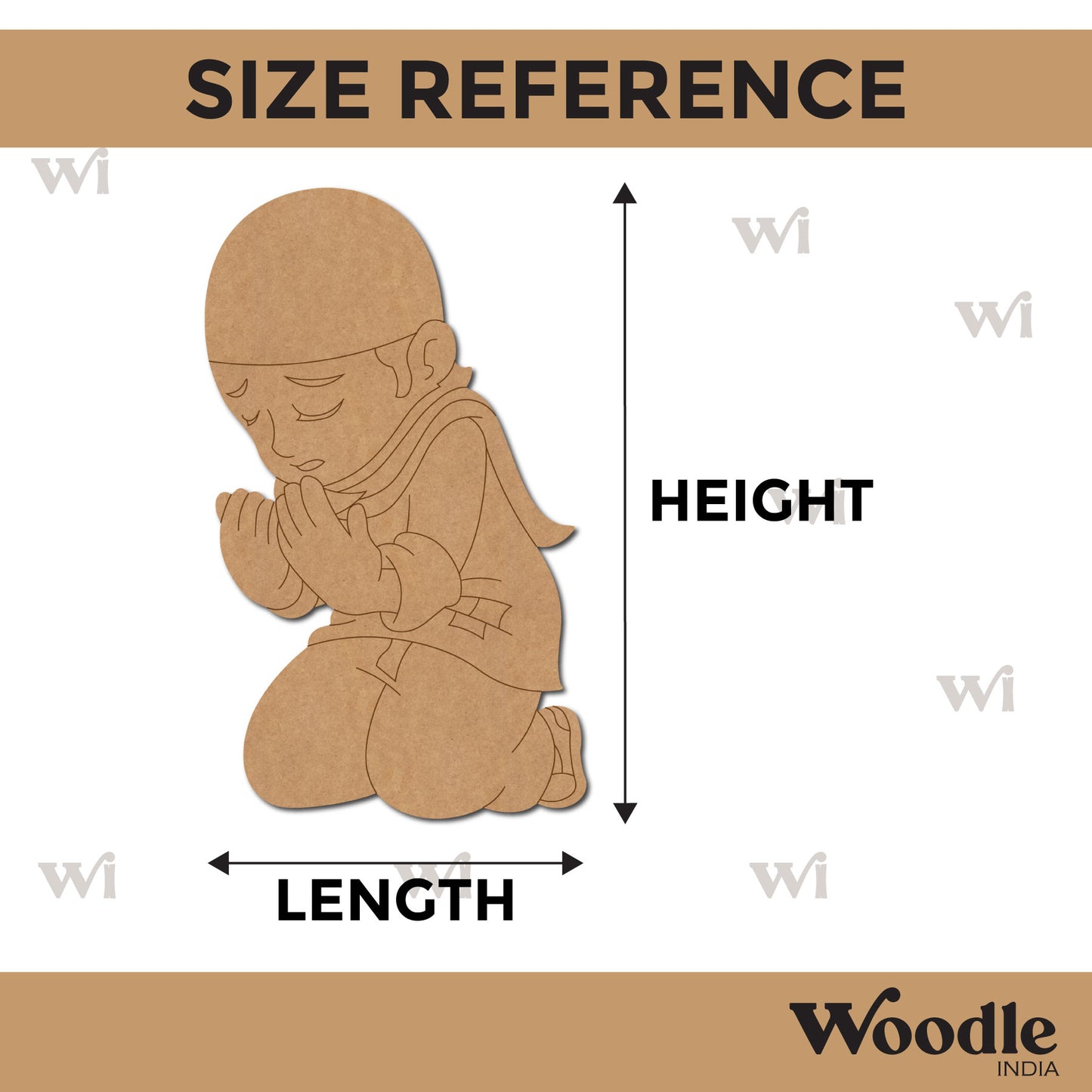 Muslim Man Praying Pre Marked MDF Design 1