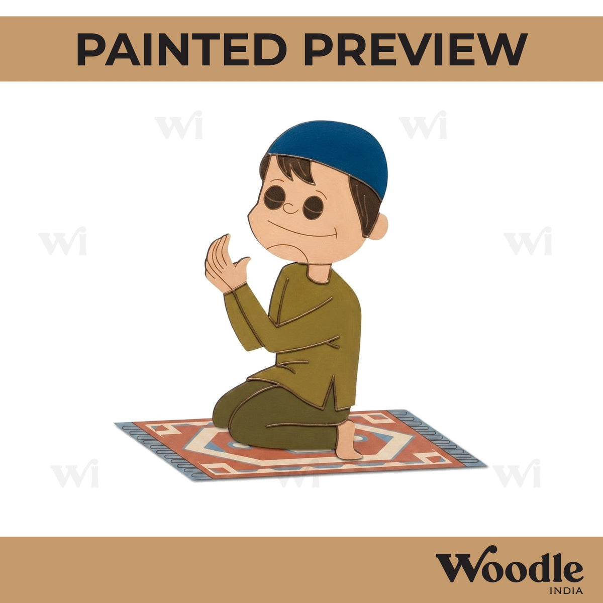 Muslim Man Praying Pre Marked MDF Design 2