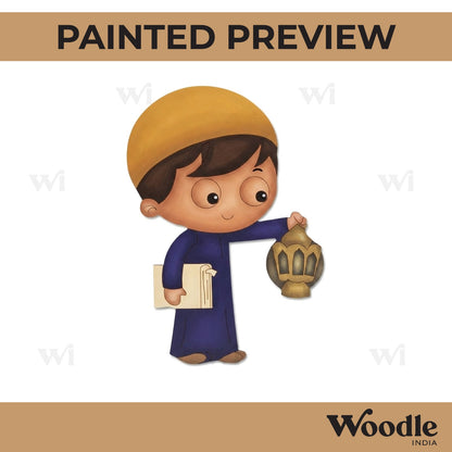 Muslim Man With Lantern Pre Marked MDF Design 1