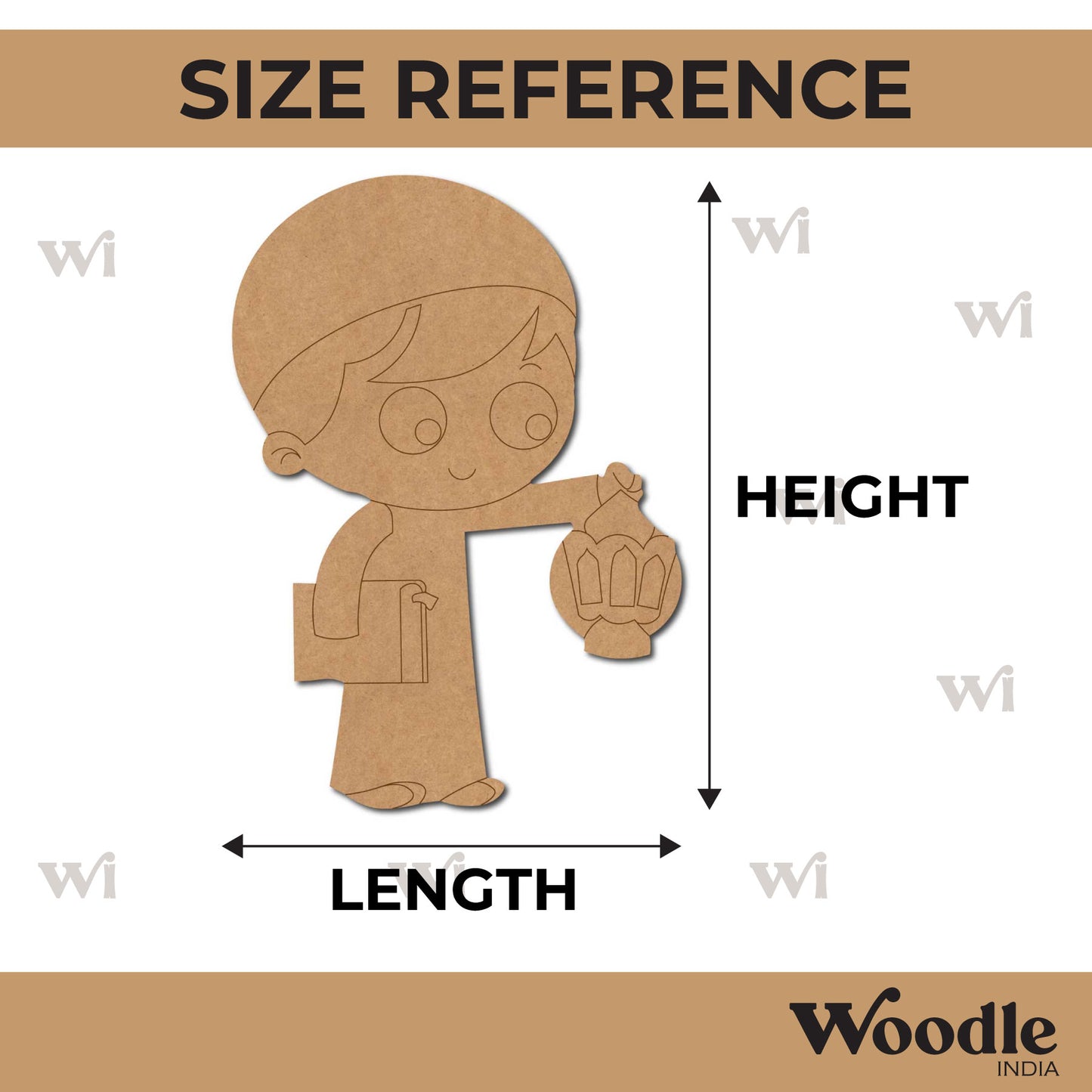 Muslim Man With Lantern Pre Marked MDF Design 1