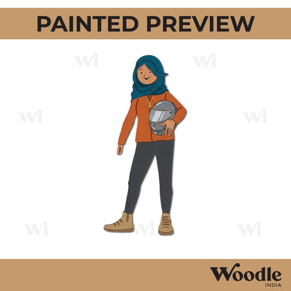 Muslim Motorbike Rider Pre Marked MDF Design 1