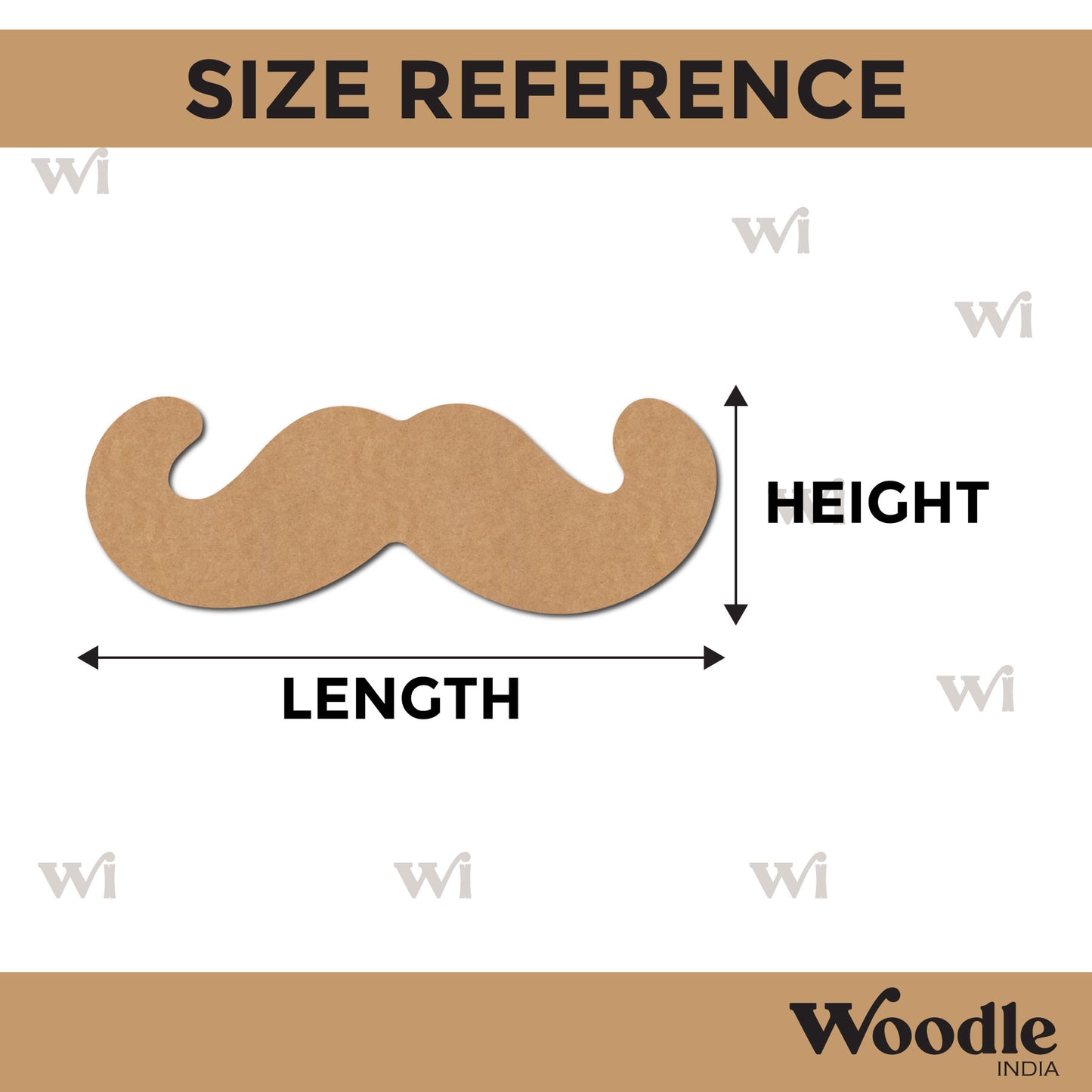 Mustache Cutout MDF Design 1