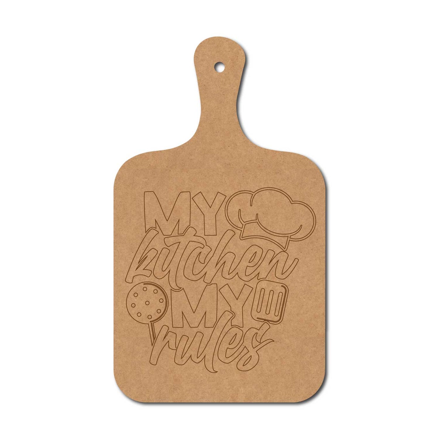 My Kitchen My Rules Pre Marked Chopping Board MDF Design 1