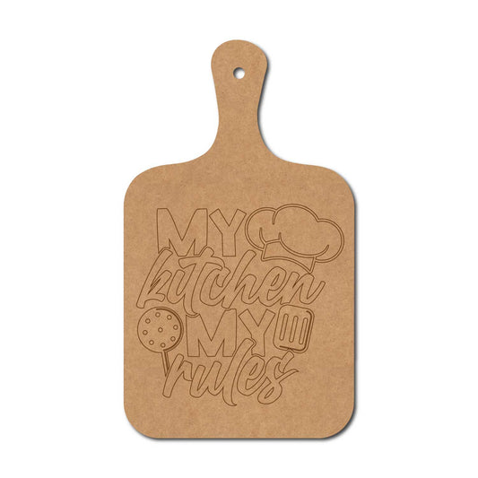 My Kitchen My Rules Pre Marked Chopping Board MDF Design 1