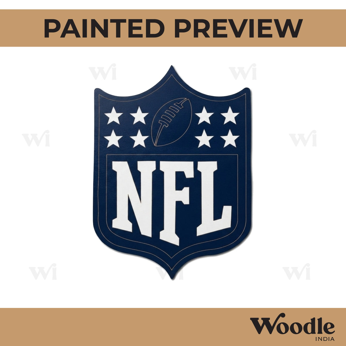 NFL Logo Football Pre Marked MDF Design 1