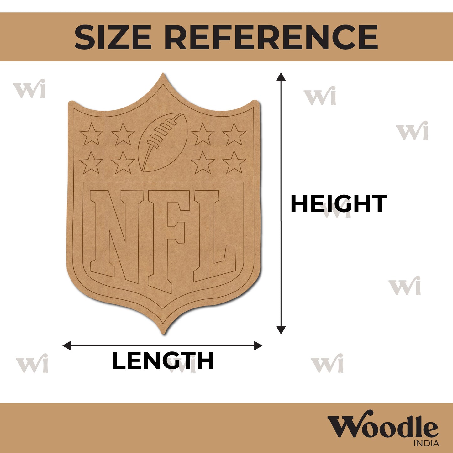 NFL Logo Football Pre Marked MDF Design 1