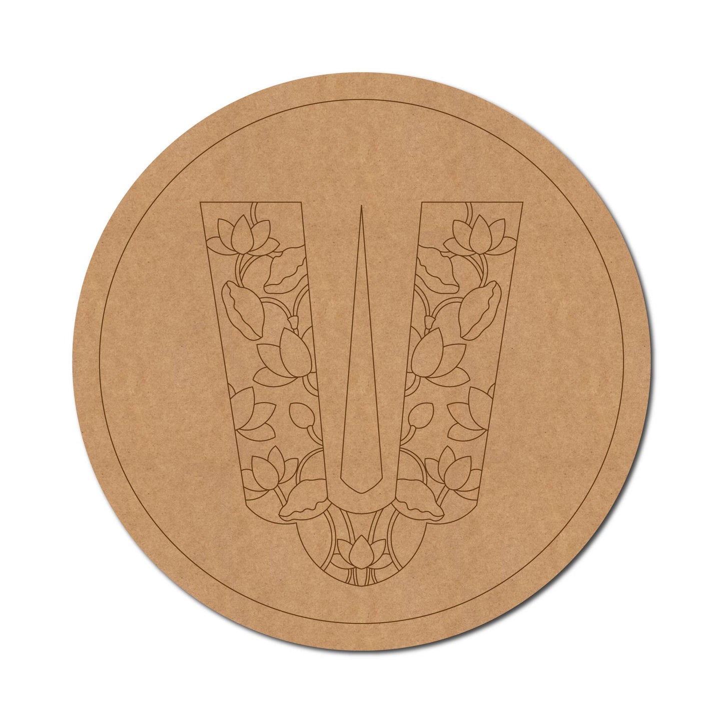 Namam Lotus Pre Marked Round MDF Design 1