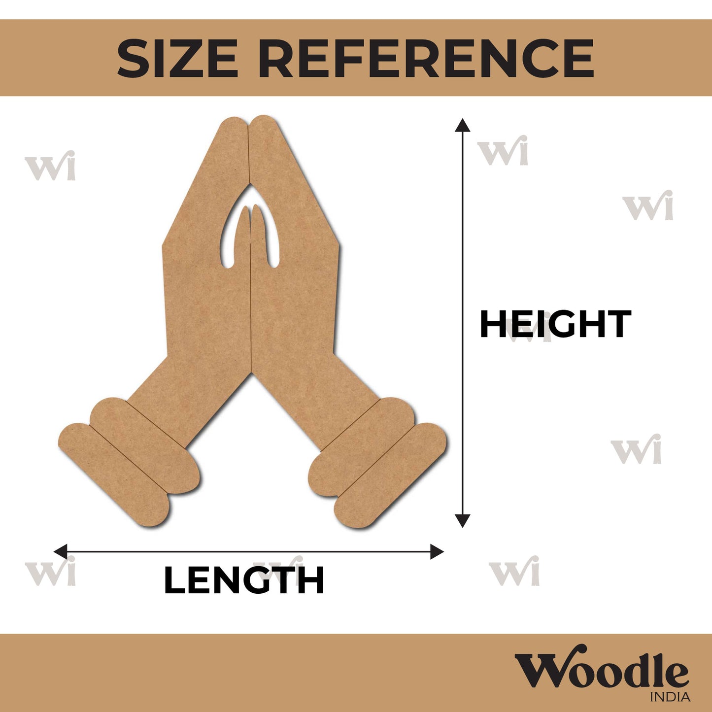 Namaste Hands Pre Marked MDF Design 1
