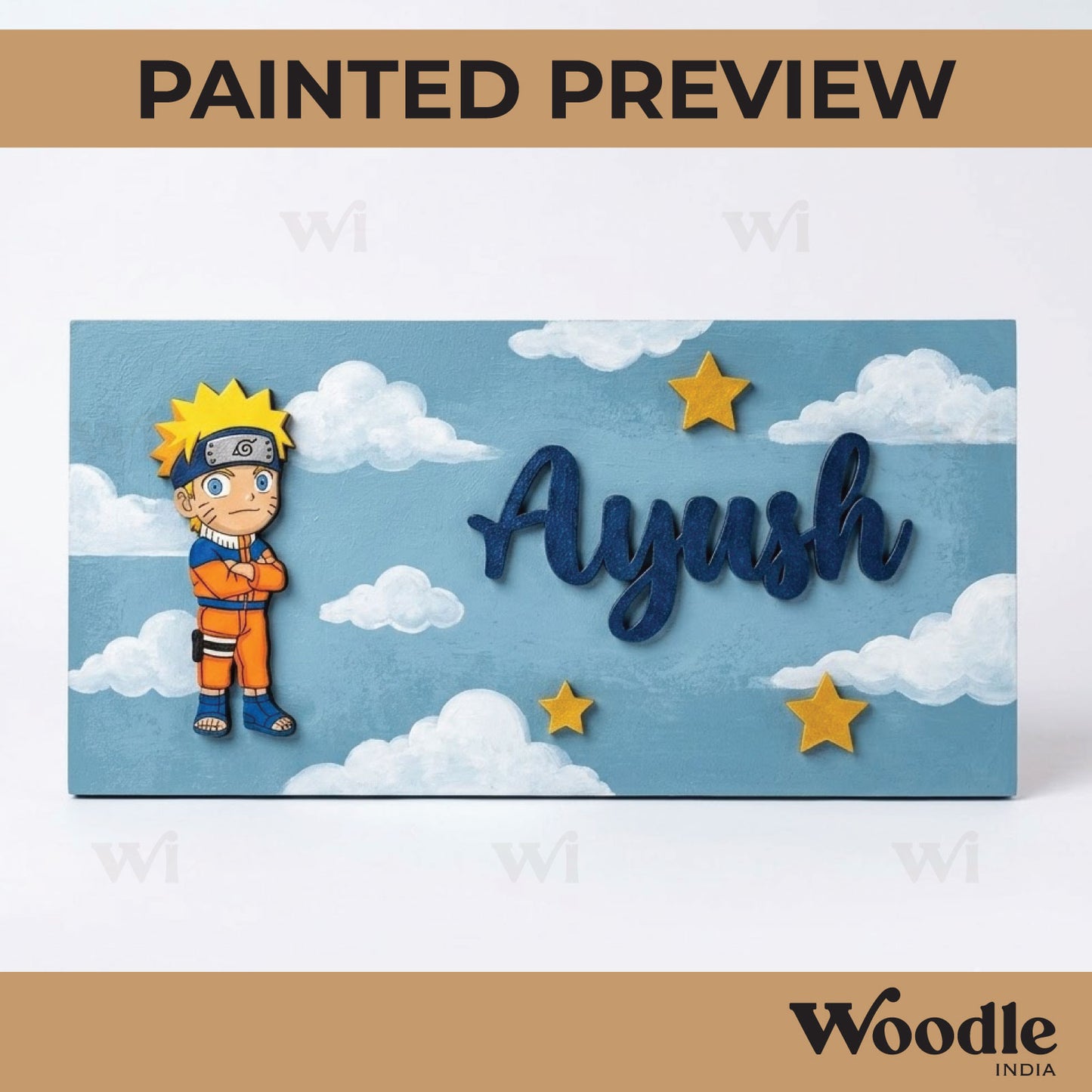 Naruto Ninja Kids Nameplate MDF Design 1