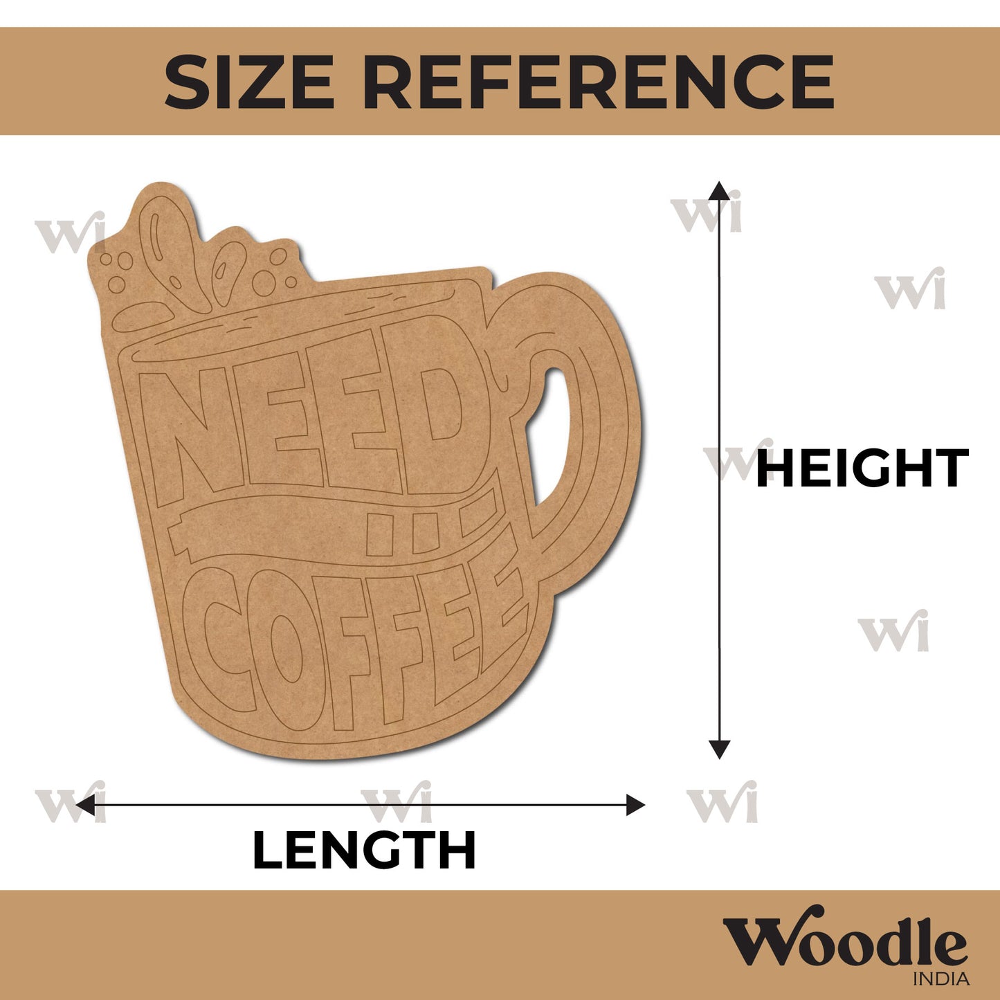 Need Coffee Cup Pre Marked MDF Design 1