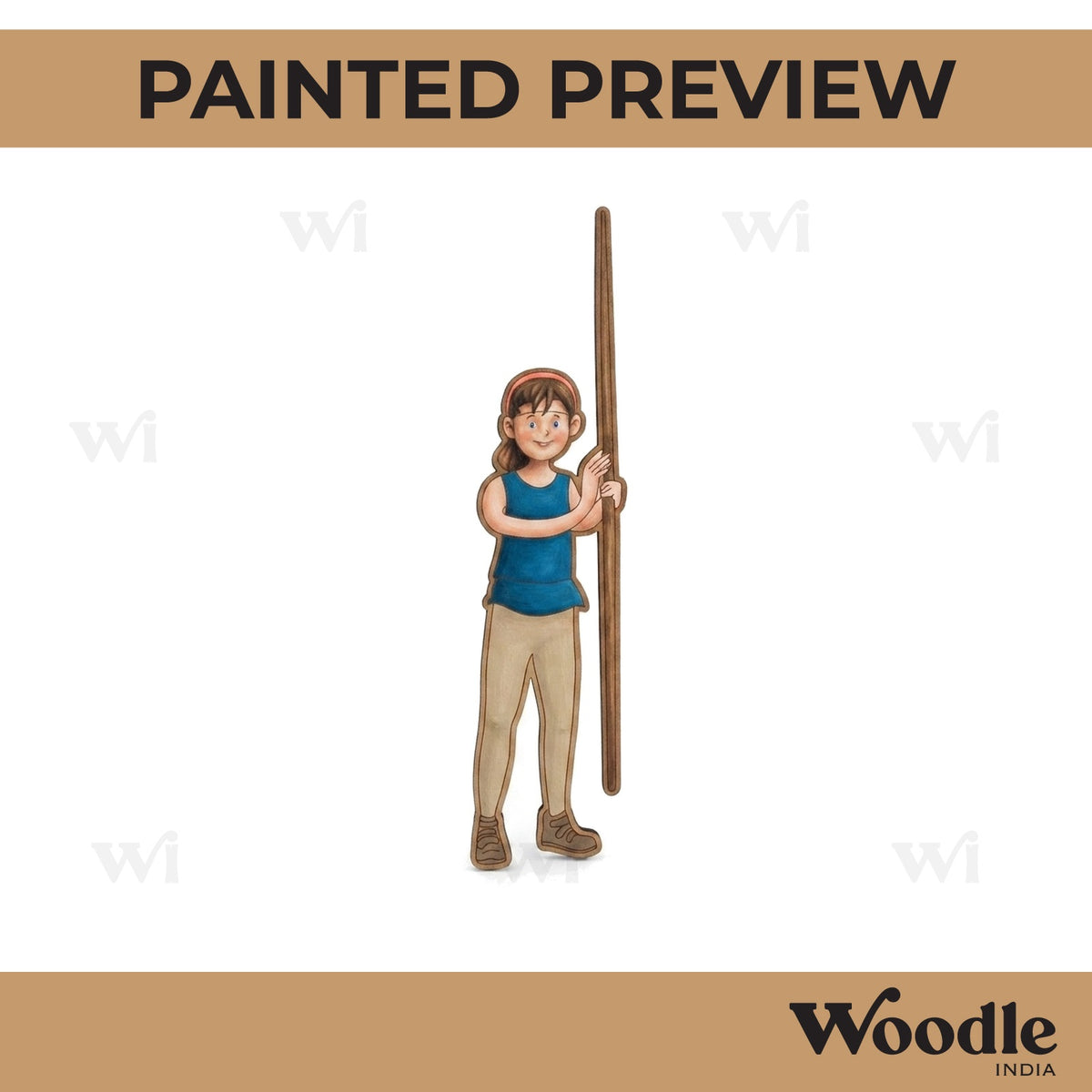 Neeraj Chopra With Javelin Pre Marked MDF Design 1