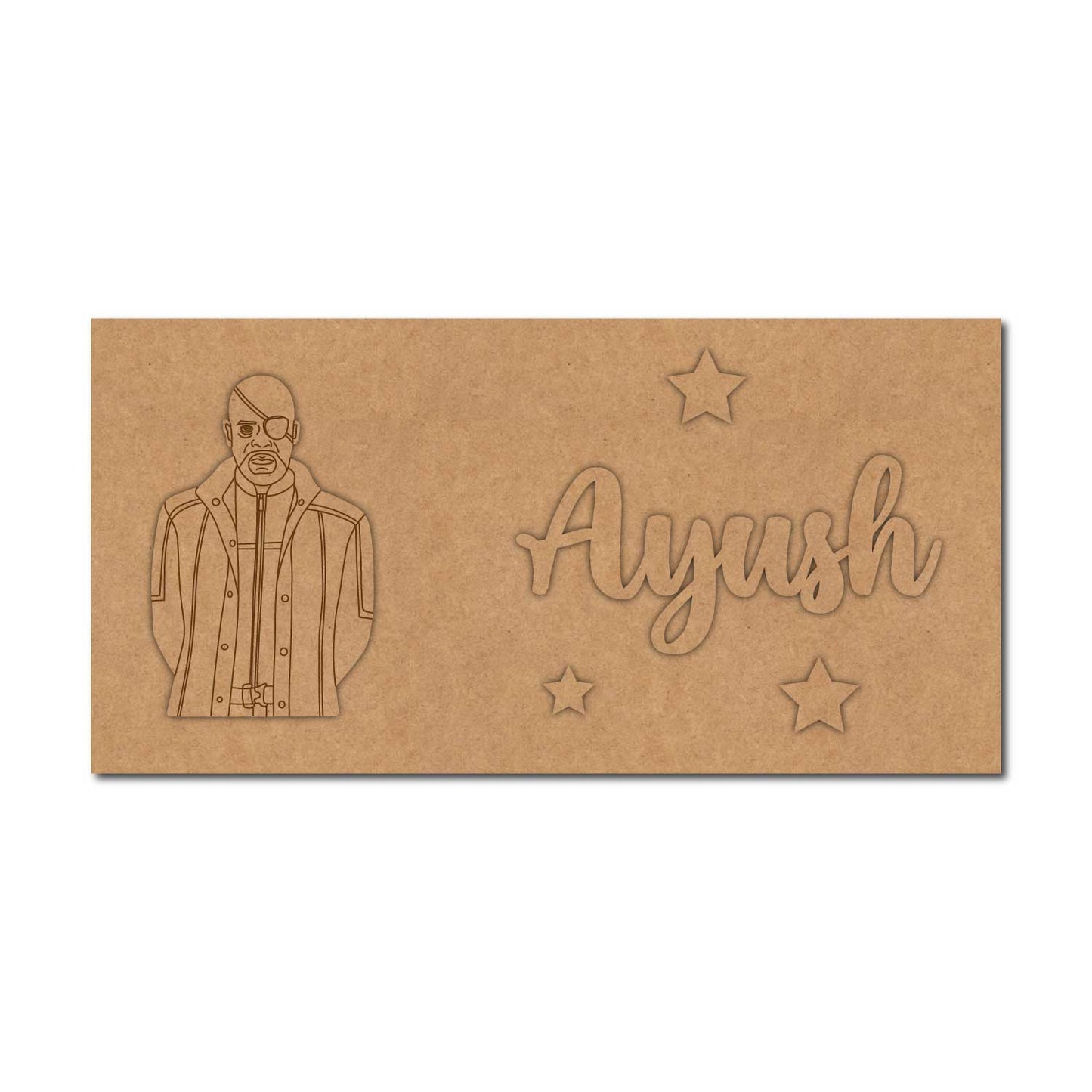 Nick Fury Marvel Kids Nameplate MDF Design 1