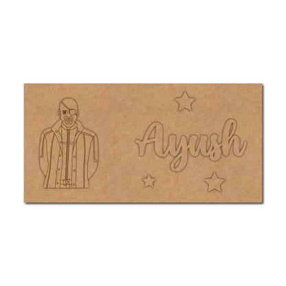 Nick Fury Marvel Kids Nameplate MDF Design 1