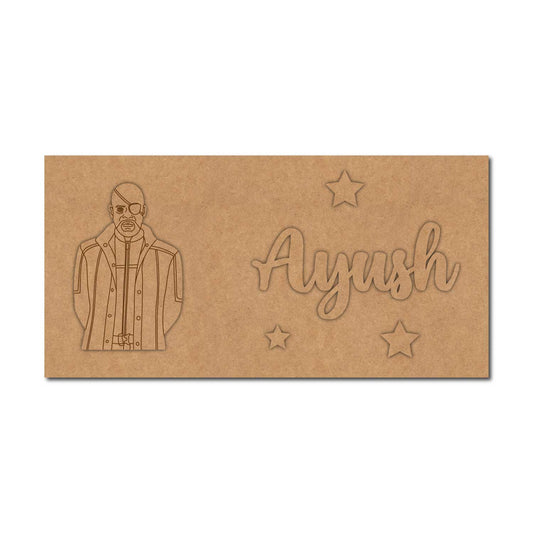 Nick Fury Marvel Kids Nameplate MDF Design 1
