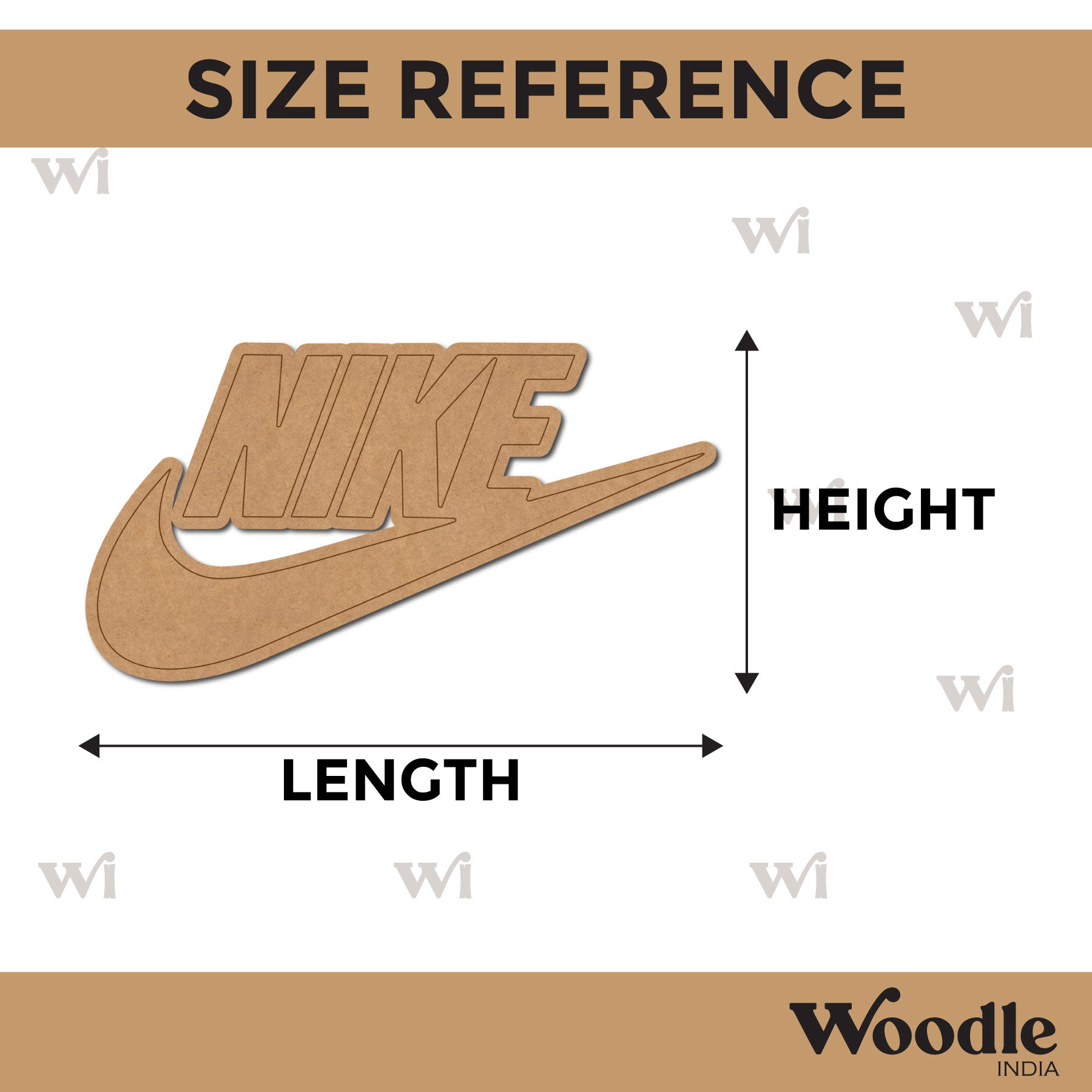 Nike Logo Pre Marked MDF Design INCH