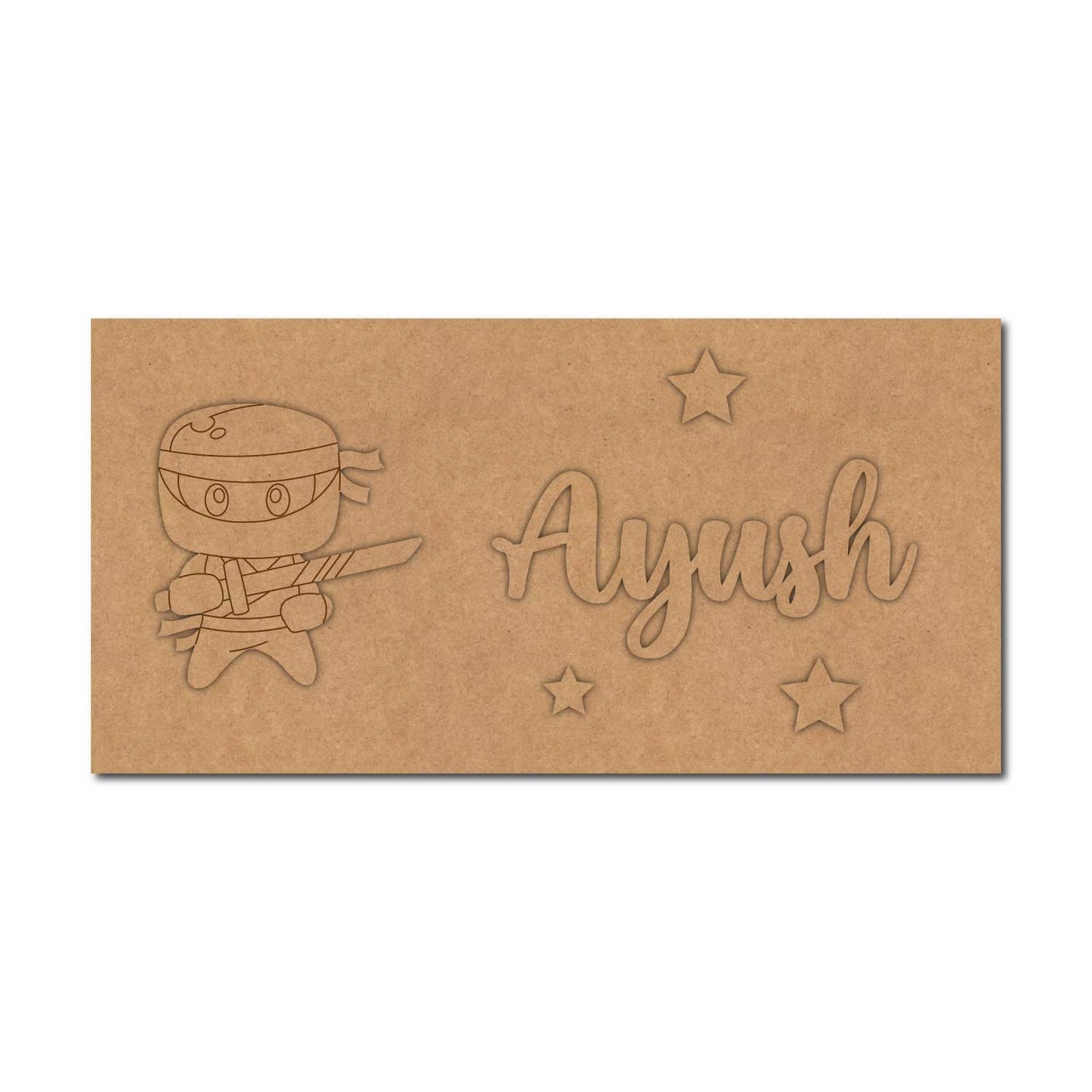 Ninja Kids Nameplate MDF Design 1