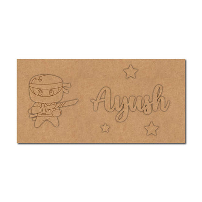 Ninja Kids Nameplate MDF Design 1