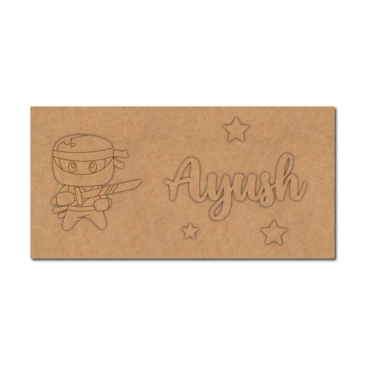Ninja Kids Nameplate MDF Design 1
