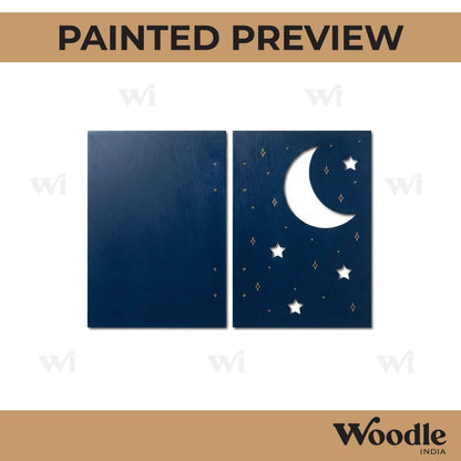 Notebook Cover Moon Stars MDF Design 1