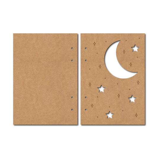 Notebook Cover Moon Stars MDF Design 1
