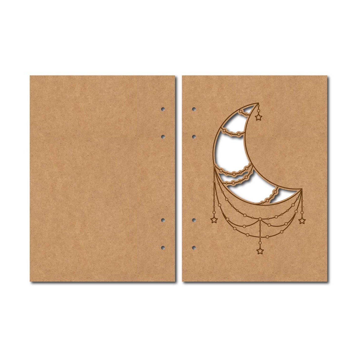 Notebook Cover Moon Stars MDF Design 2
