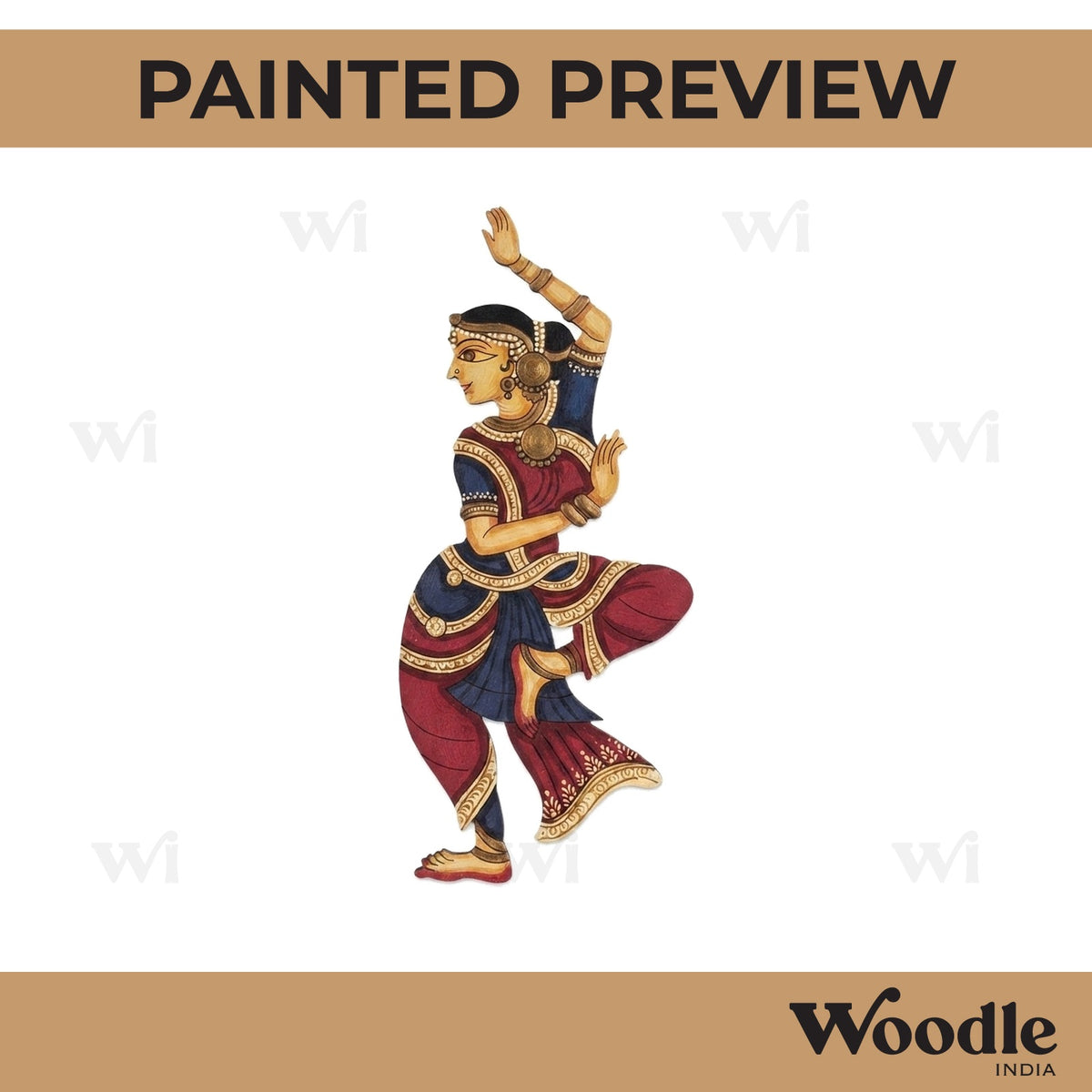 Nrityangna Dancing Woman Pre Marked MDF Design 1